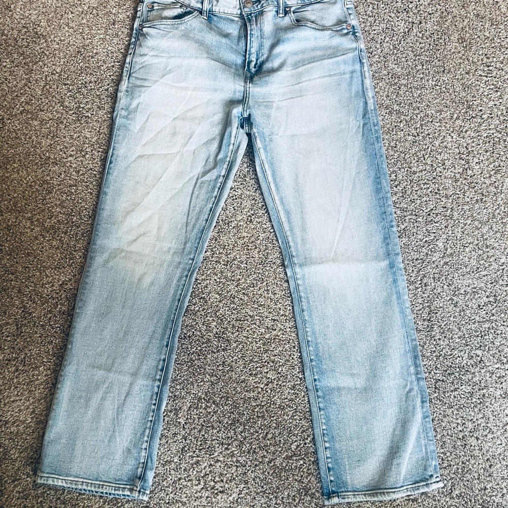 American Eagle Outfitters Men's Sky Blue Straight Jeans